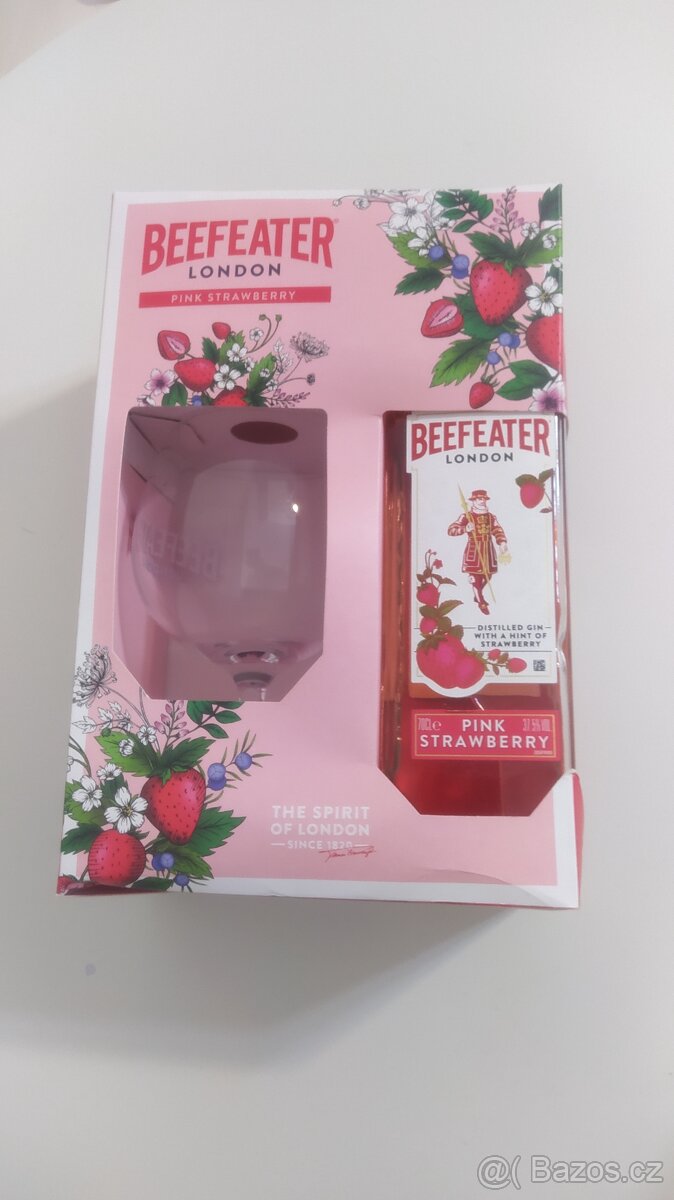 Beefeater Gin 0.7l Pink strawberry plus sklenice