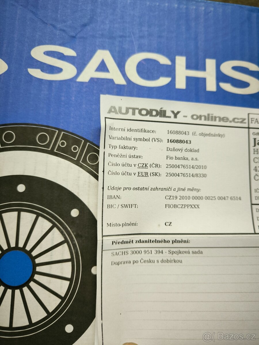 SACHS 3000 951 394 - Spojková sada