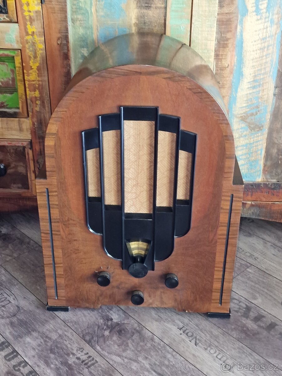 Starožitné krásné velké rádio Philips 636A, 1933/34, Francie