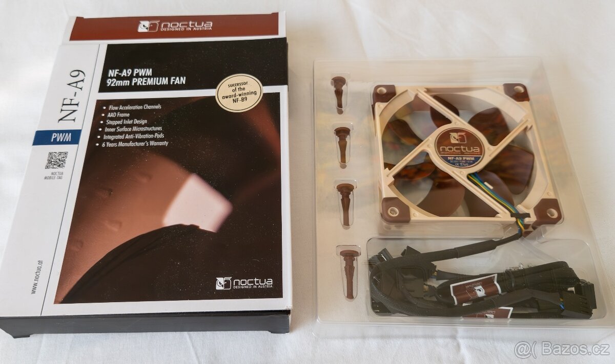 Ventilátor do PC Noctua NF-A9 PWM, kompletní balení