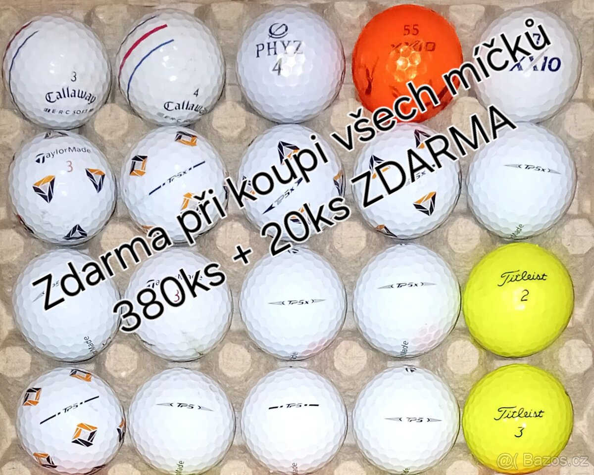 Hrané golfové míčky 380ks +(Darek 20ks/1800kč)