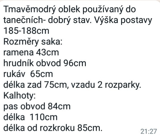 Pánský tmavemodry oblek Sartoriale