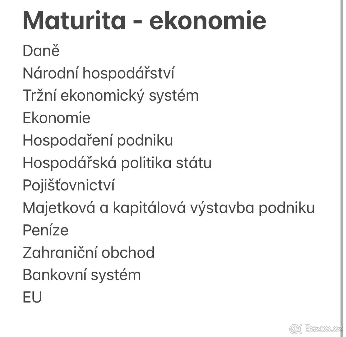 Maturitní otázky ekonomie