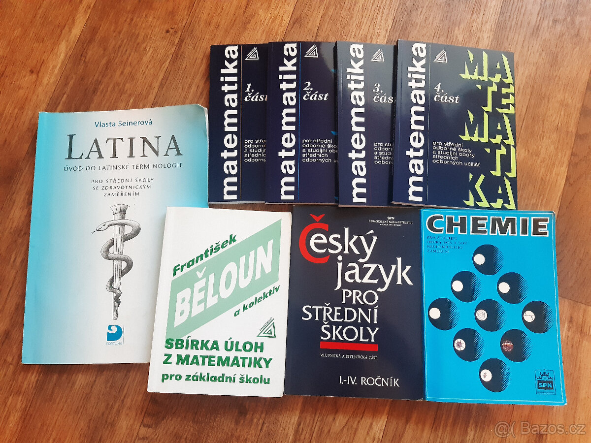 Učebnice pro SŠ-Chemie, ČJ, Matematika +Sbírka úloh ZŠ