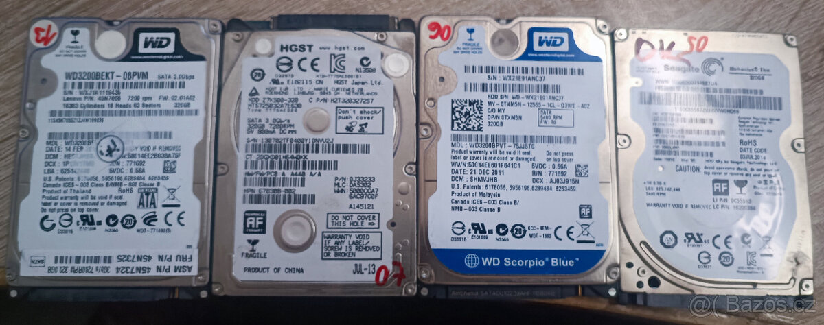 MIX 1TB/750GB/640GB/500GB/320GB HDD