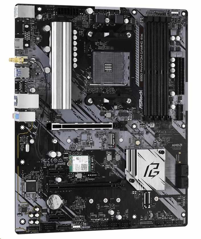 ASRock MB Sc AM4 B550 Phantom Gaming 4/AC, AMD B550, 4xDDR4