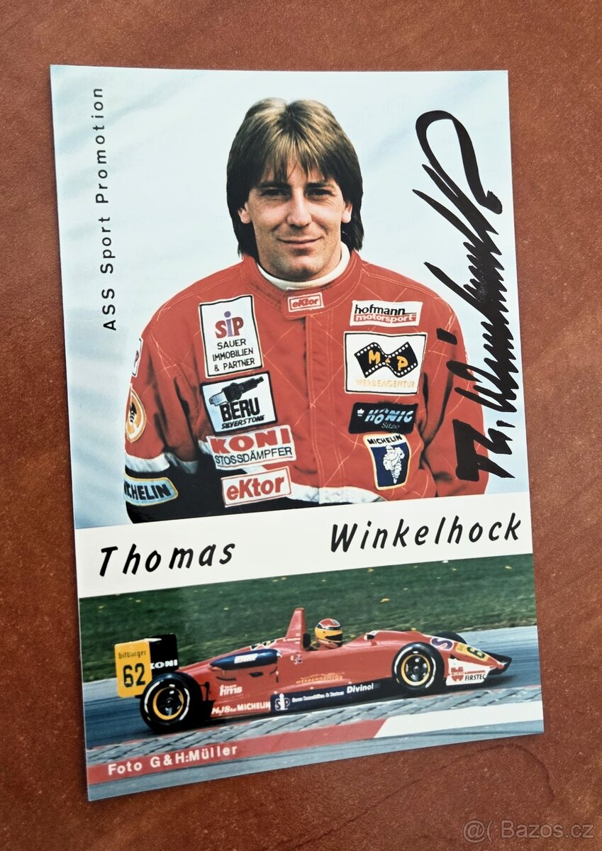 Thomas Winkelhock motorsport originální autogram