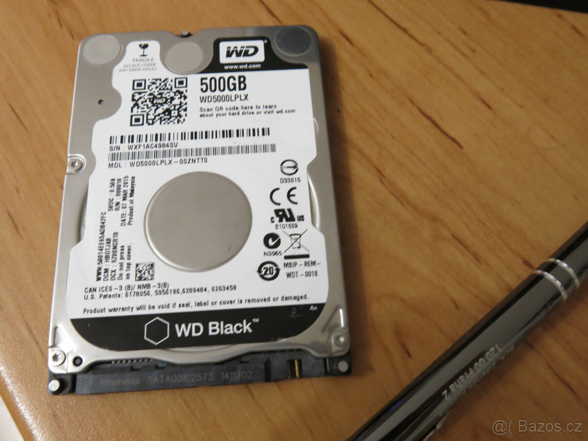 500GB pevný disk 2.5" WDC Black SATA3/6G HDD