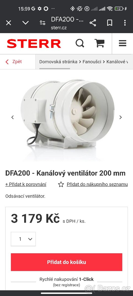 DFA200 - Kanálový ventilátor do potrubi 200mm