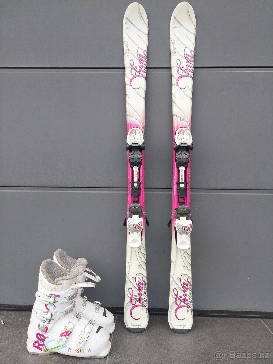 Dívčí lyže BLIZZARD VIVA, 130 cm + lyžáky ROSSIGNOL