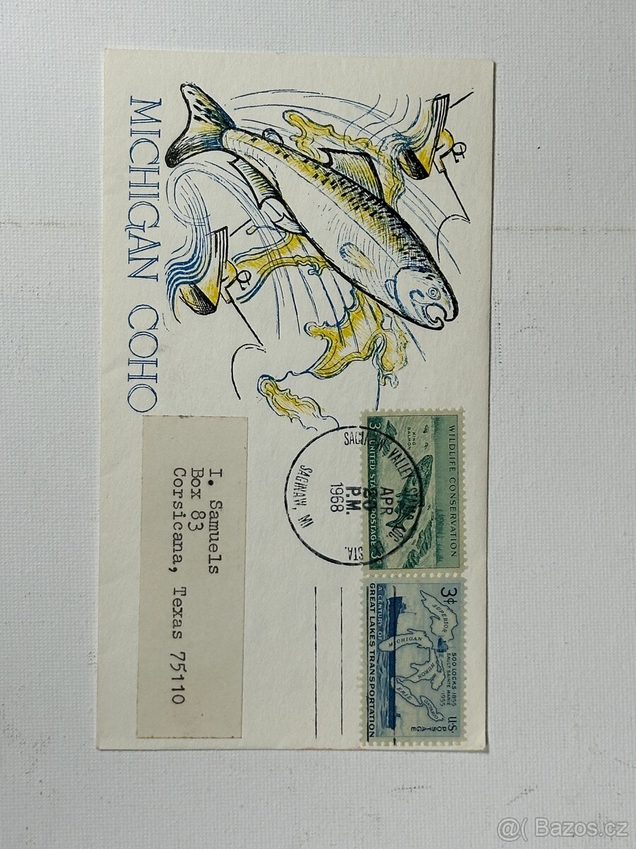 Originální obálka Michigan Coho 1968 s reklamním letákem