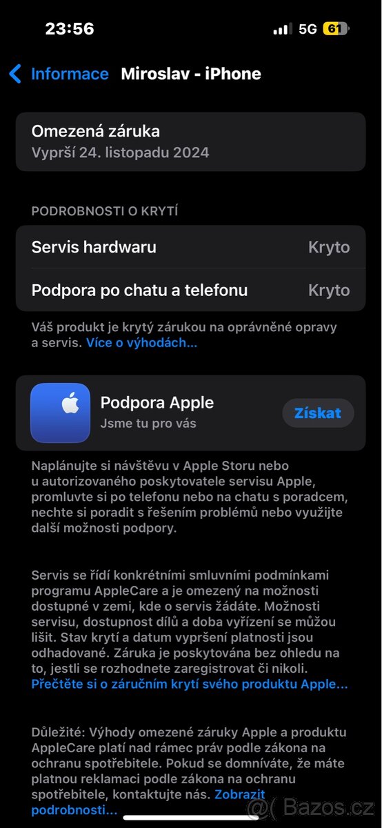 Prodám iPhone 15 128GB černý