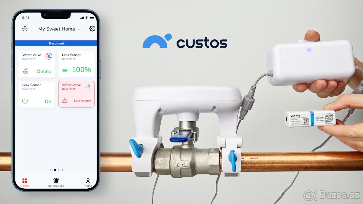 Ochrana proti vytopení - Custos Smart Valve Servo