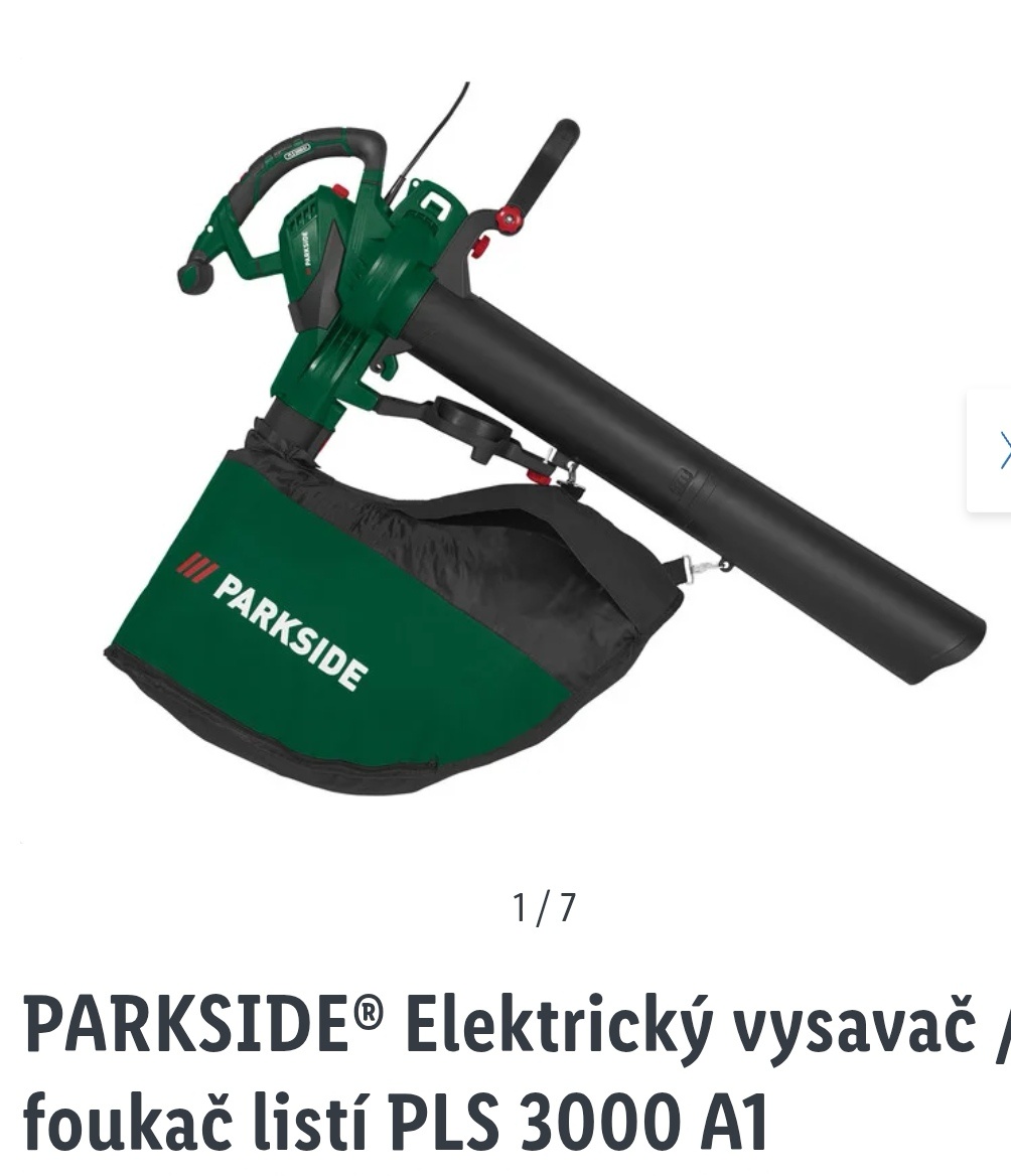 Elektrický foukač a vysavač listí Parkside