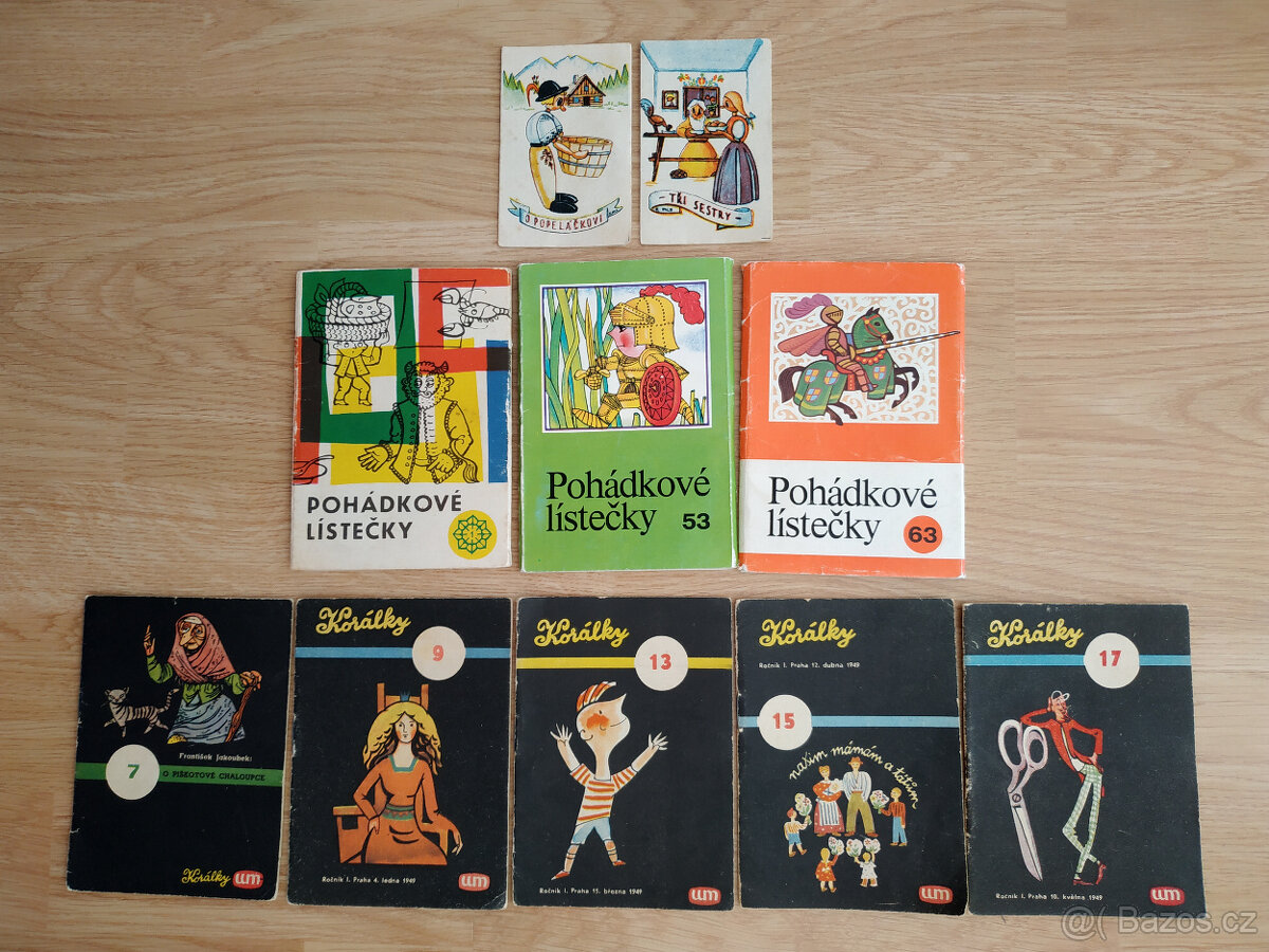 Retro Pohádkové lístečky 1970-89 + edice Korálky r. 1949