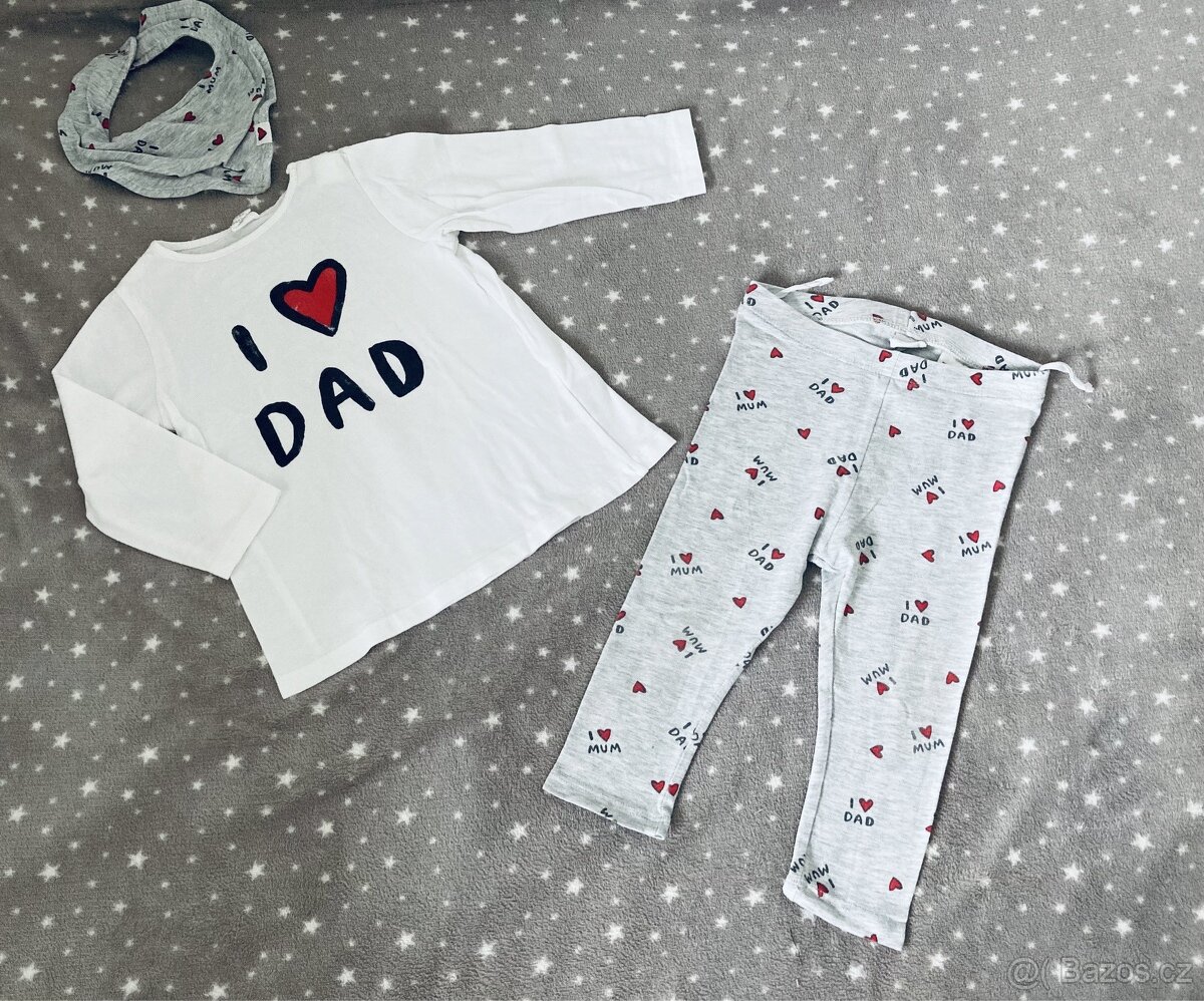 Krasny set H&M “I love dad” - velikost 80