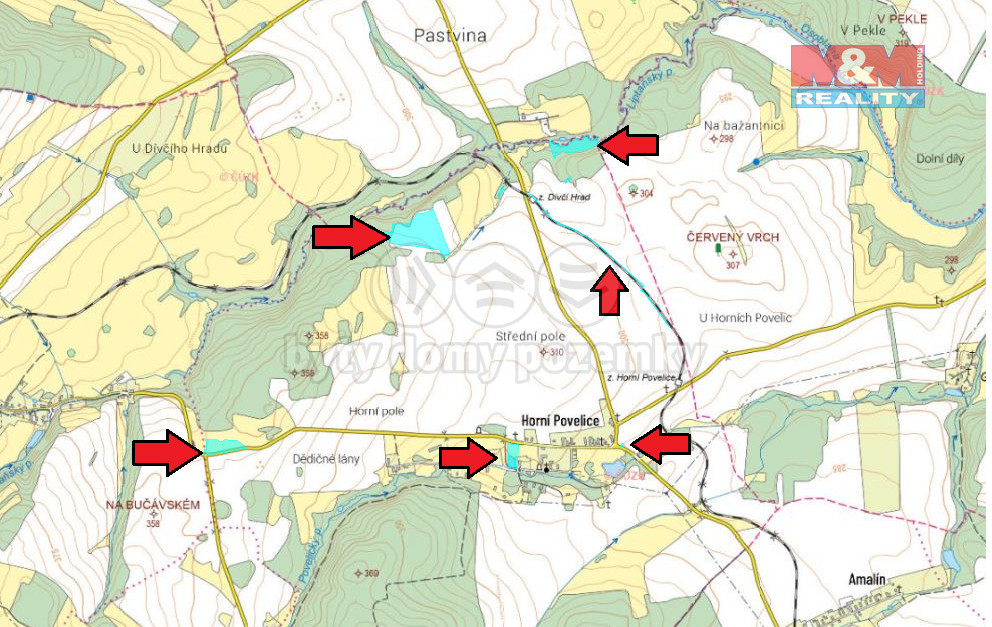 Prodej pole, 31940 m², Liptaň - Horní Povelice