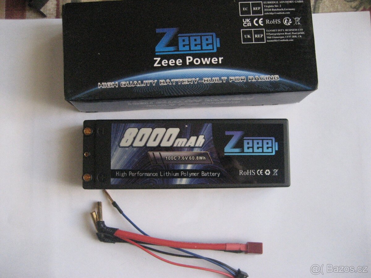 lipol baterie 2čl, 7,4v  8000mah 100c