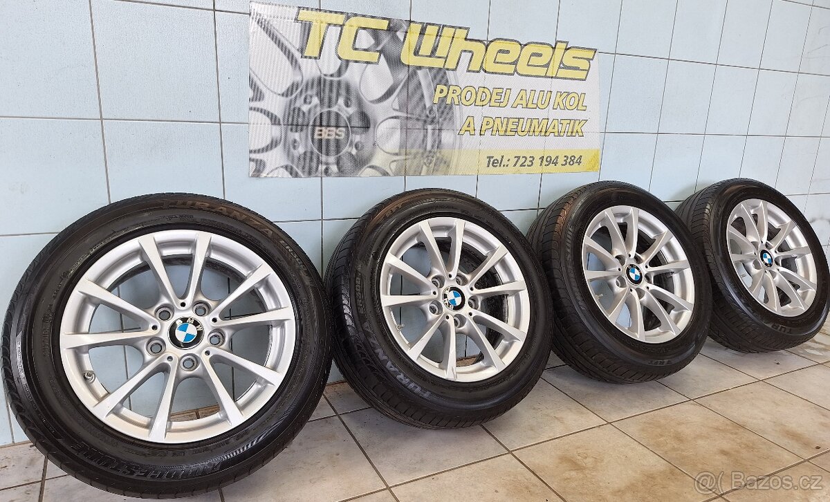 Alu kola R16 5x120 BMW + letní pneu 205/60/16 Bridgestone