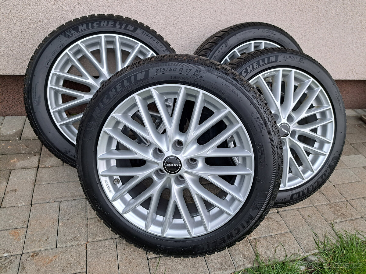 Alu kola Borbet 17" 5x112 + zimní pneu 215/50/17