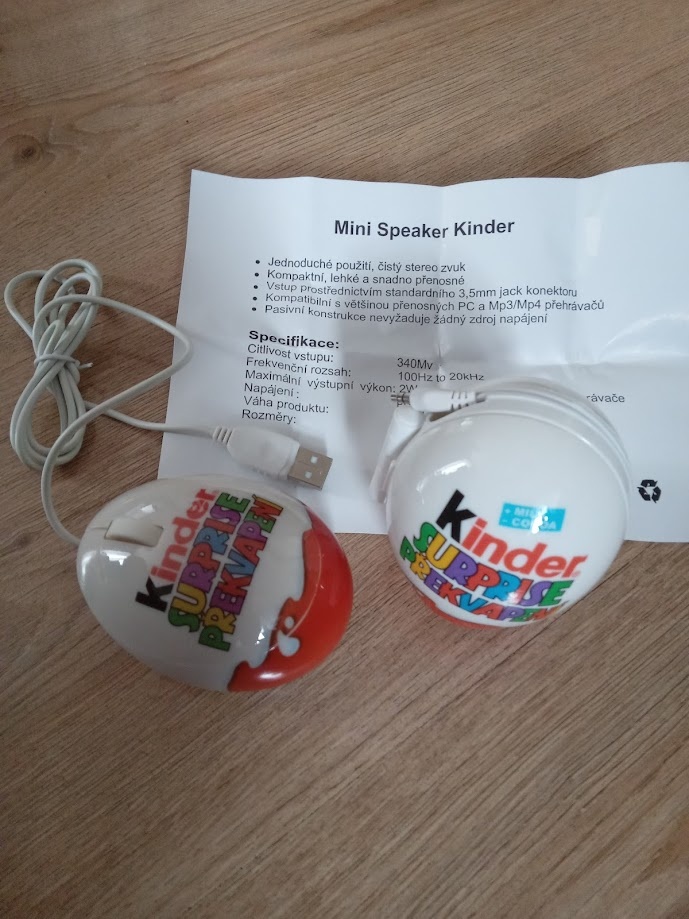 Kinder usb myš + Kinder repráček