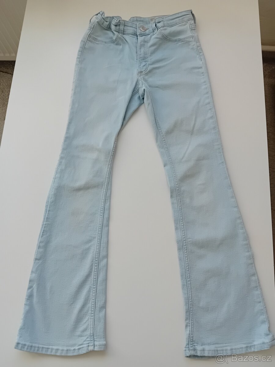 Dívčí rifle H&M vel 146 skinny a zvonace