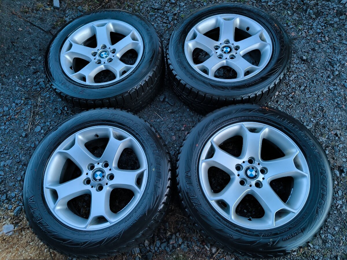 Litá kola 5x120 r18, zánovní zimní pneu 255/55/18