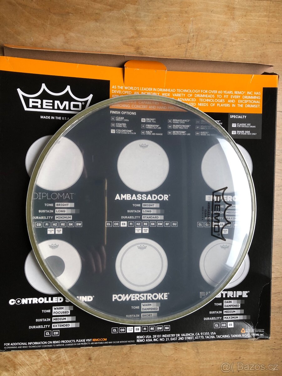 REMO AMBASSADOR CLEAR 10" Blana BA-0310-00.