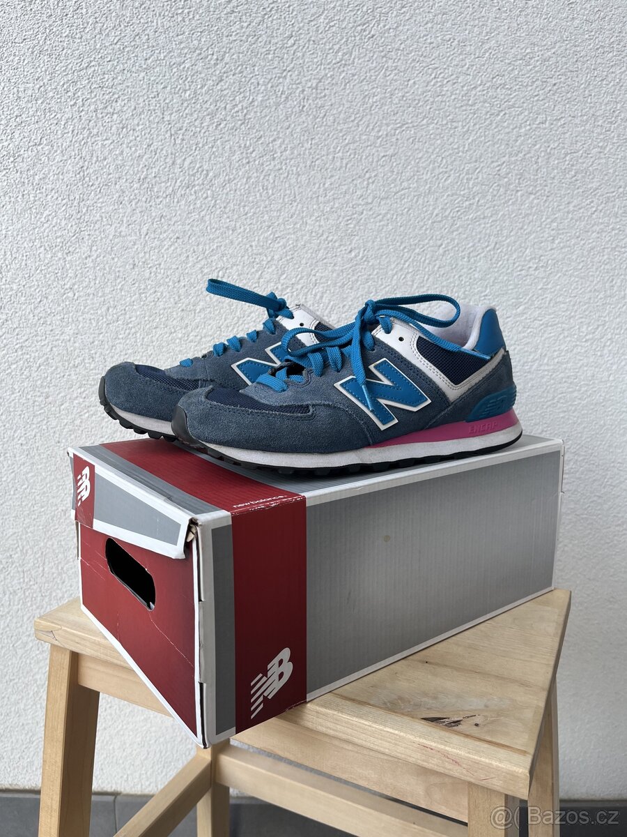 Modro-růžové tenisky 574 od New Balance - velikost 40