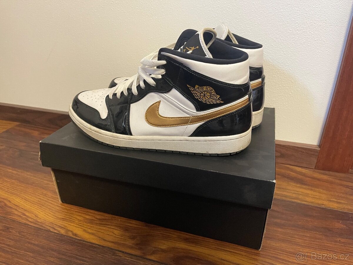 Nike Air Jordan 1 Mid SE White/Metallic Gold/Black vel. 46