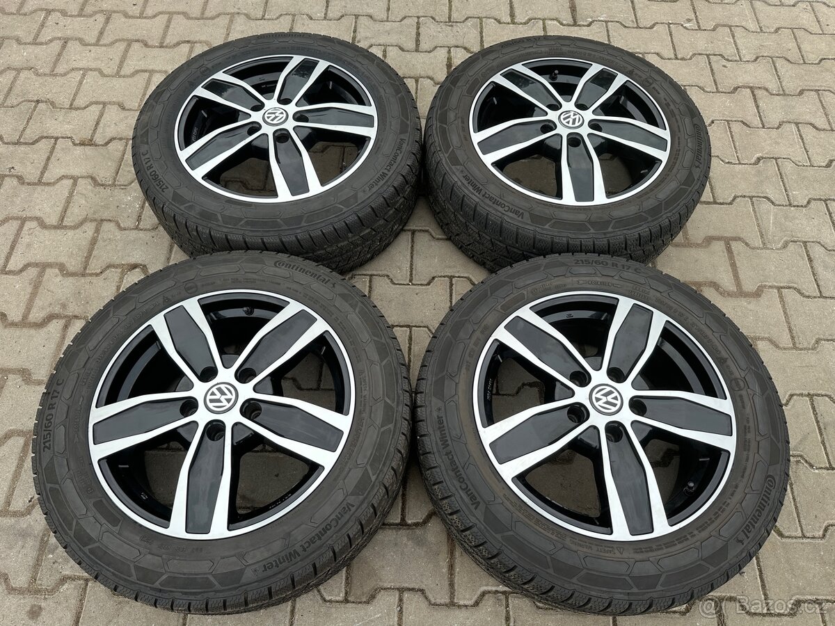 4x al kola 5x120 + pneu zimní 215/60 R17C