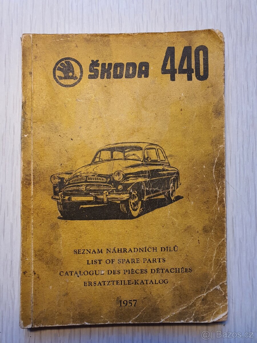 Škoda 440 Spartak 1957 seznam náhradních dílů