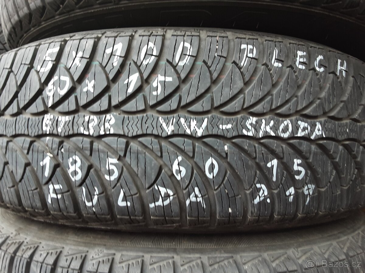 SADA KOLA R15 5x100 plechy a zimní pneu 185/60/15