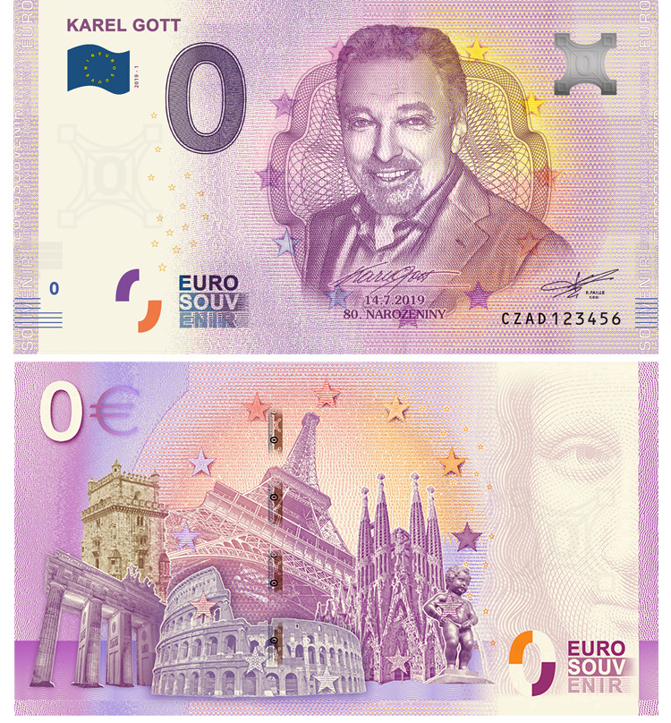 Karel Gott 0 euro bankovka
