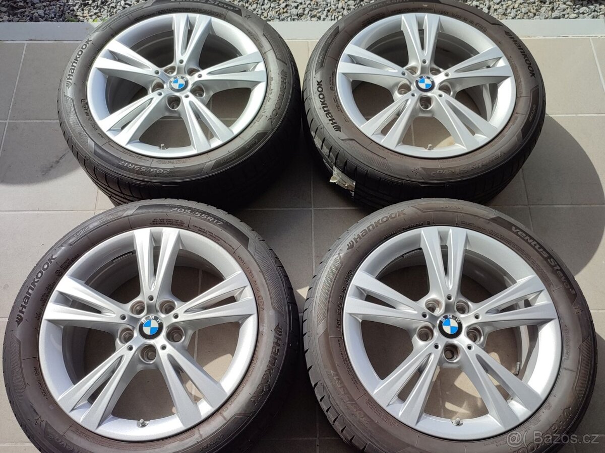 Zánovní letní ALU komplet BMW 17" 5x112 ET54 pneu 205/55/17