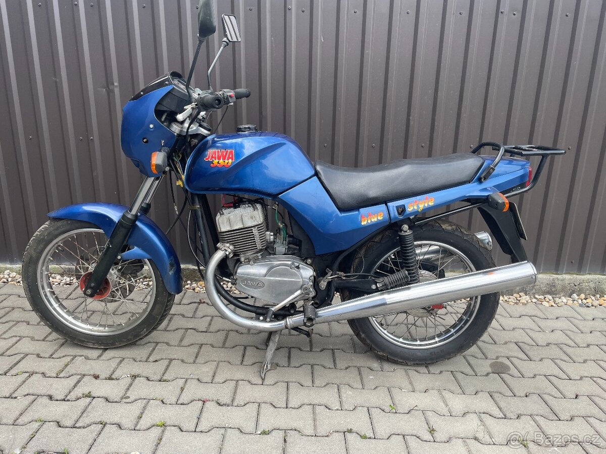 Jawa 350/640 modrá metalíza, TP k motorce