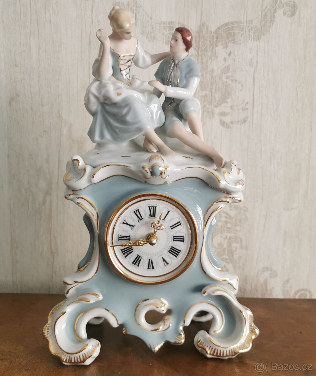 Porcelánové hodiny Royal Dux Duchcov