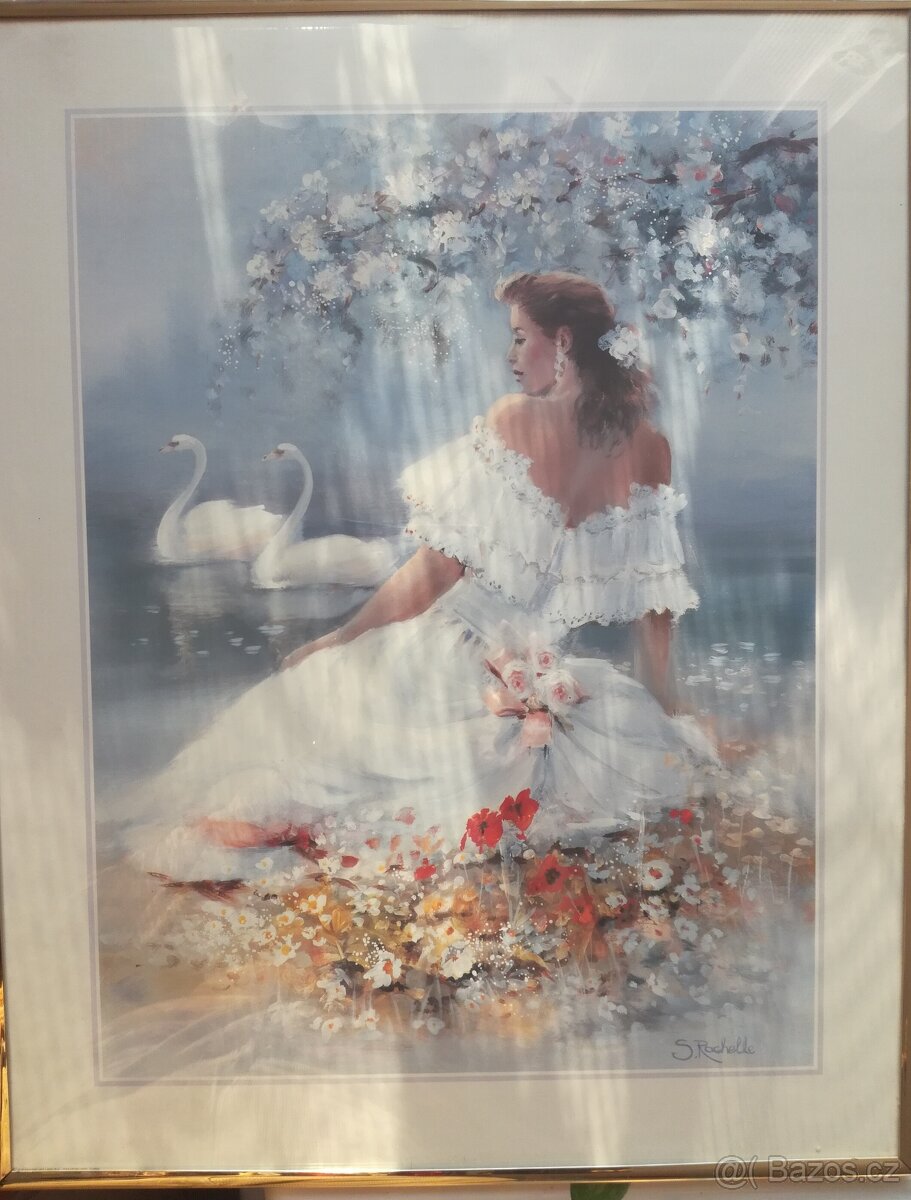 obraz Nevěsta s labutěmi na jezeře
