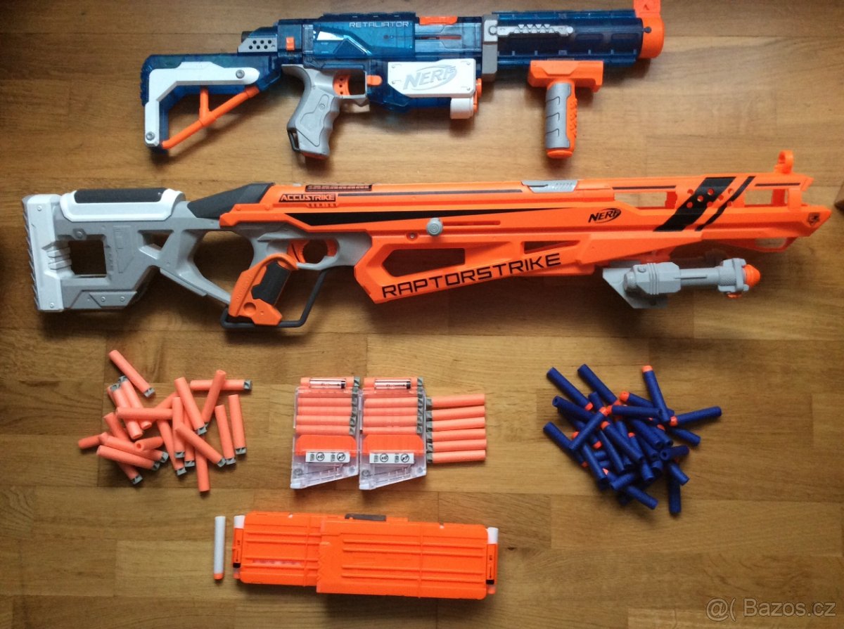 Nerf Accustrike, N strike retaliator, šipky, zásobník