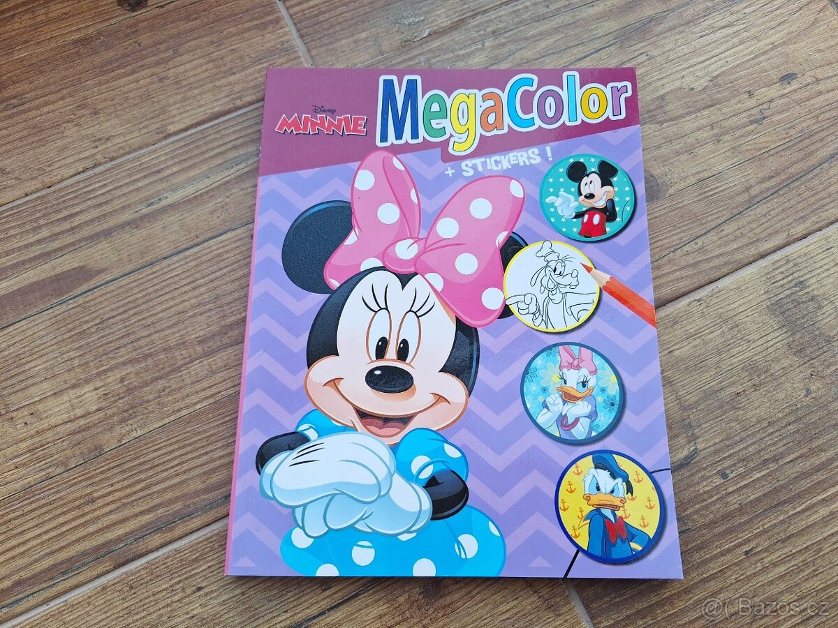 Kniha omalovánek vč. samolepek Megacolor Disney Minnie
