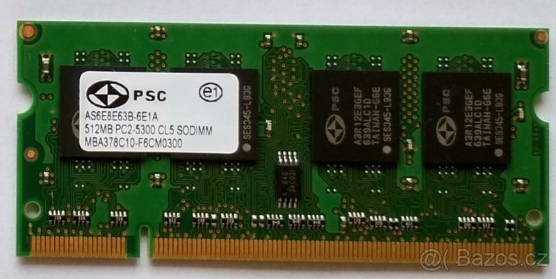 SoDIMM a DIMM DDR3, DDR2 a DDR1 do notebooku a PC