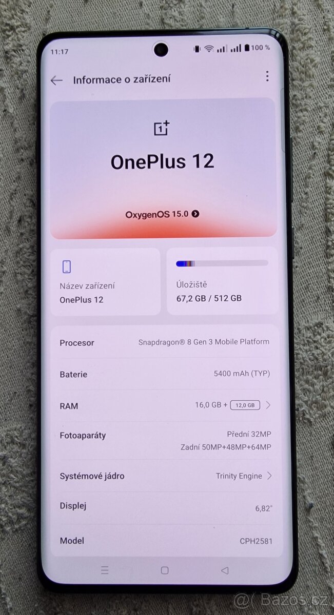 Vyměním/ prodám Oneplus 12  16/512gb