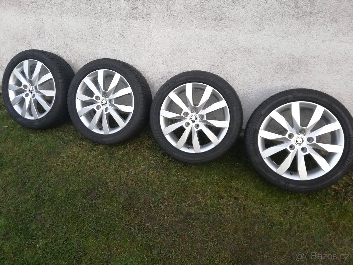 zimní alu Škoda Octavia III, pneu 205/50/17 Bridgestone