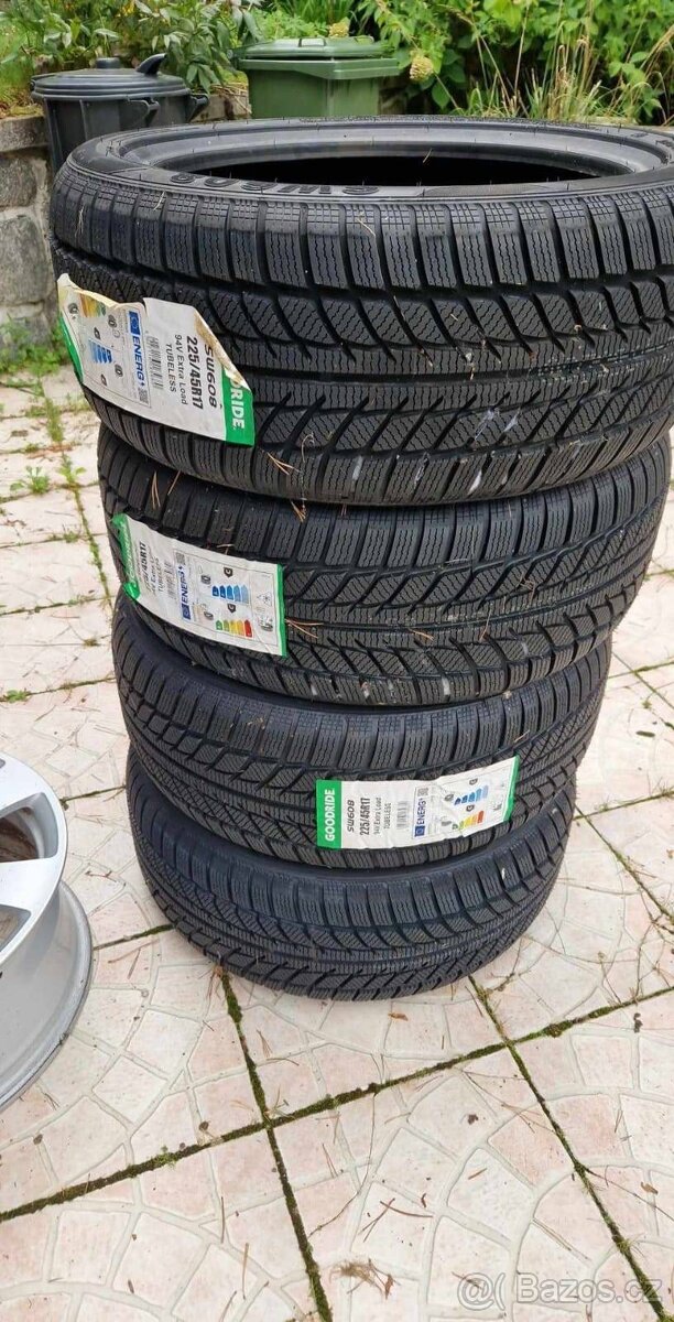 alu disky 7.5Jx17H2 5x112 et47.5 + nové zimní pneu 225/45R17