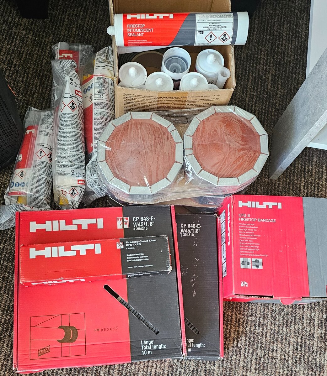 Hilti protipožární materiál ucpávky