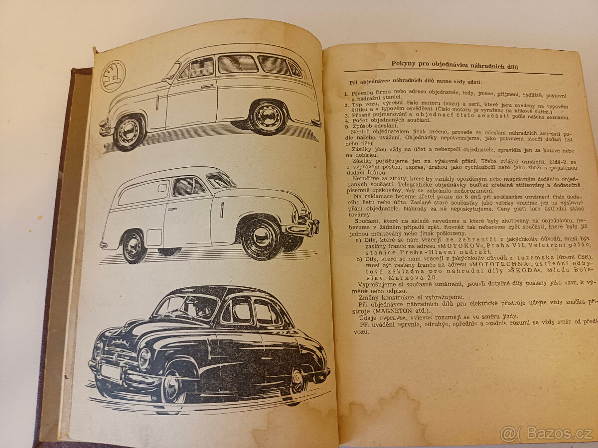 Škoda 1201-katalog náhr. dílů z r. 1956