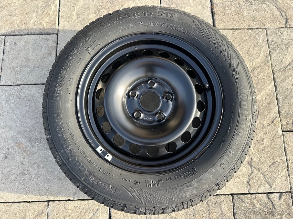 Plechový disk s pneu Continental 5x112 195/65/R15 91T