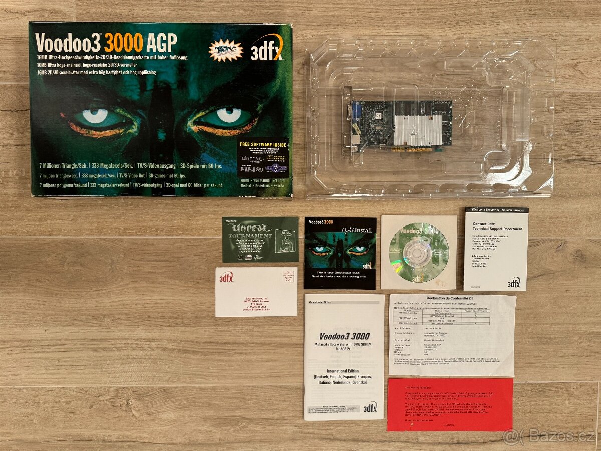 3dfx Voodoo 3 3000 16MB AGP + BOX, CD, Manual