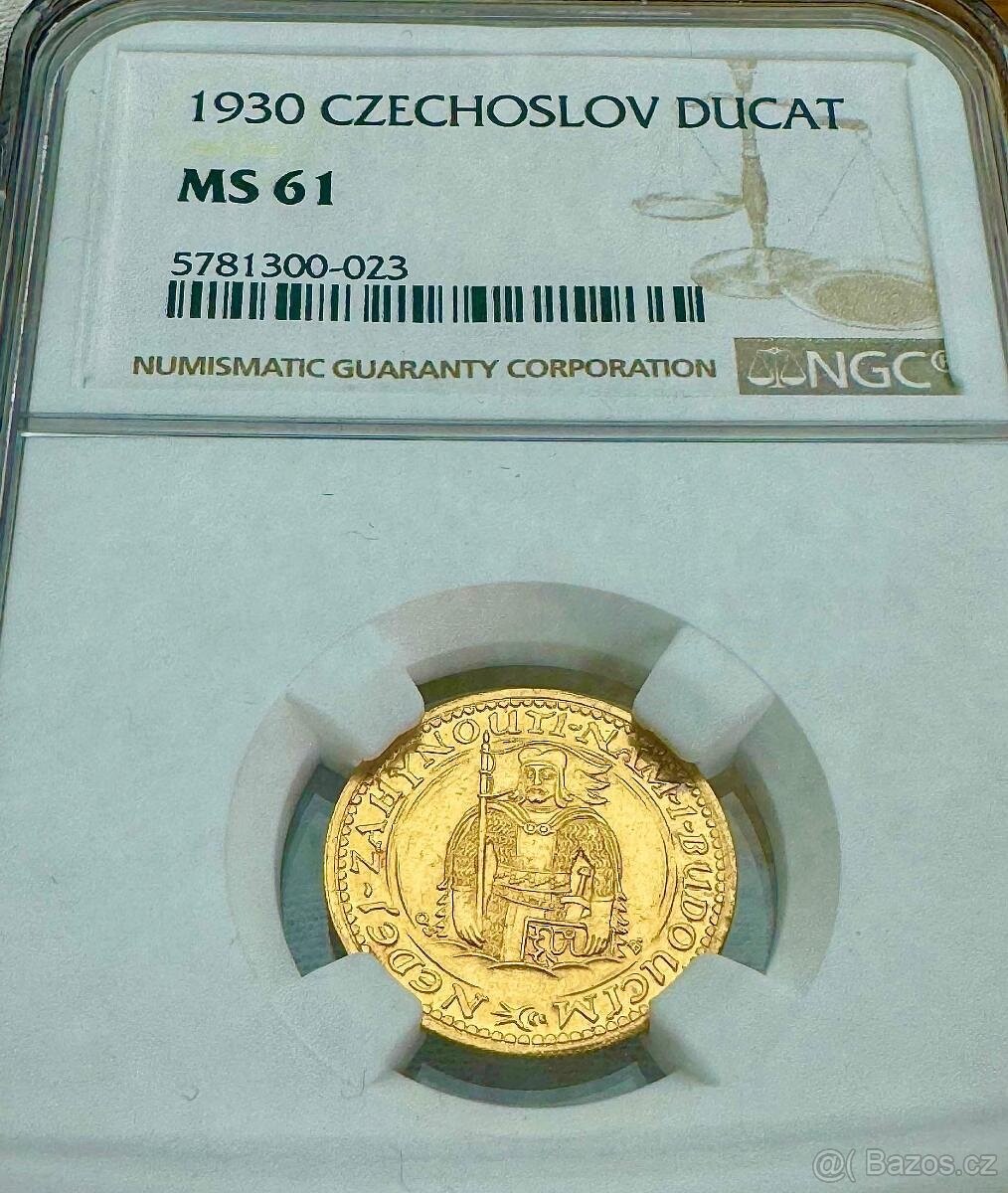 SVATOVÁCLAVSKÝ 1 DUKÁT 1930 - NGC - MS61- VZÁCNÝ ROČNÍK