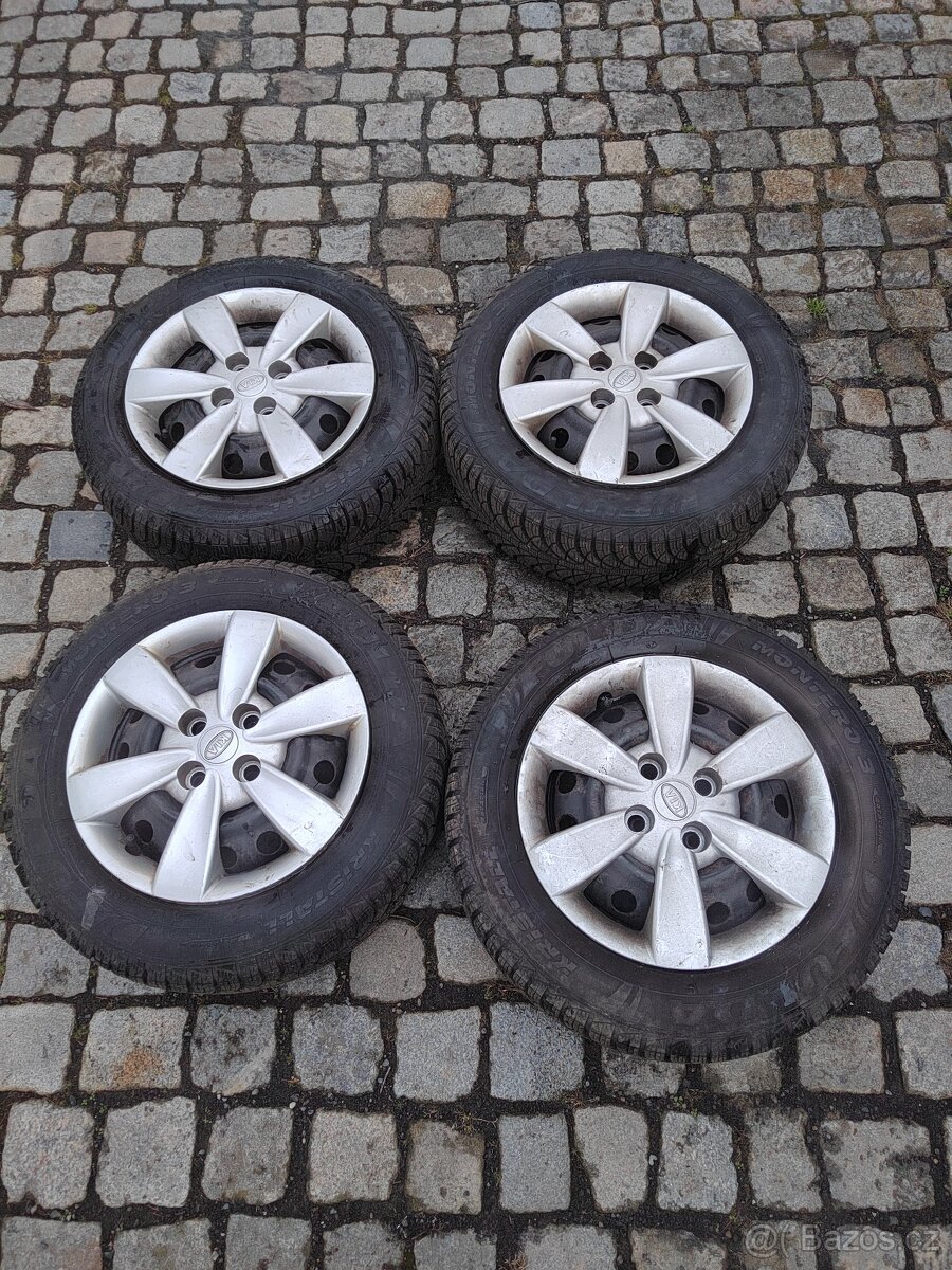 Prodám kola 14 4x100 Kia Rio hyundai i20 zimní pneu